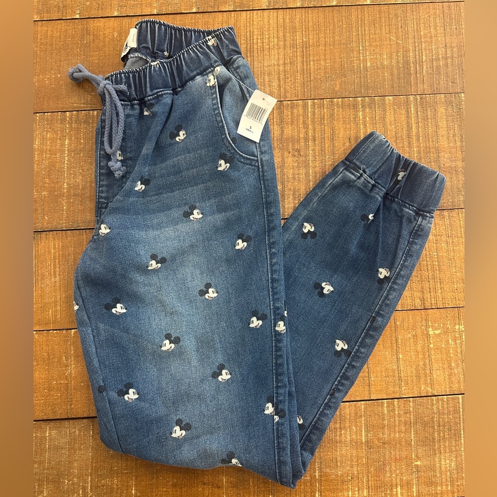 Disney Women's Mickey Mouse Denim Joggers